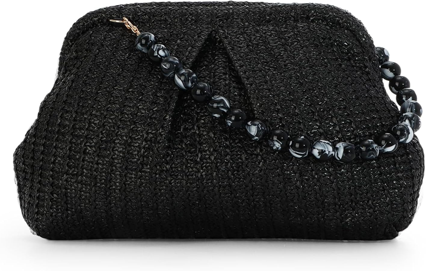 Lanpet Straw Clutch Purse for Women, Woven Dumpling Evening Bag Summer Beach Bag, Chain Strap Cro... | Amazon (US)