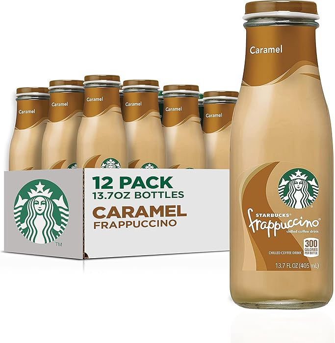 Starbucks Frappuccino Coffee Drink, Caramel, 13.7 fl oz Bottles (12 Pack) | Amazon (US)