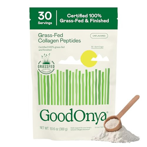 GOODONYA Certified 100% Grass-Fed and Finished Collagen Peptides, Non-GMO, rGBH Free, 30 Servings | Amazon (US)
