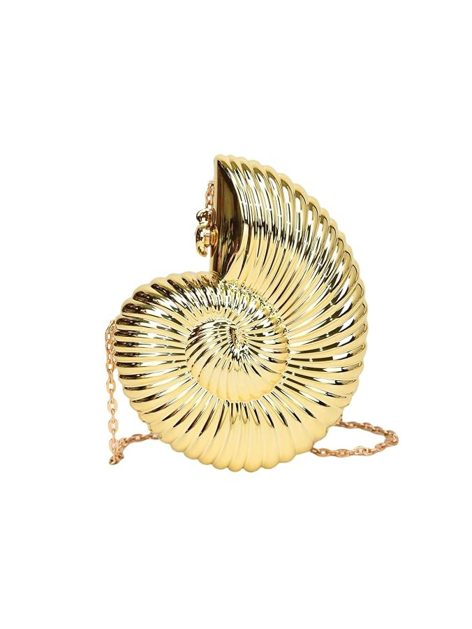GORGLITTER Women's Seashell Bag Metallic Fancy Evening Bags Party Crossbody Handbag Gold One Size | Amazon (US)