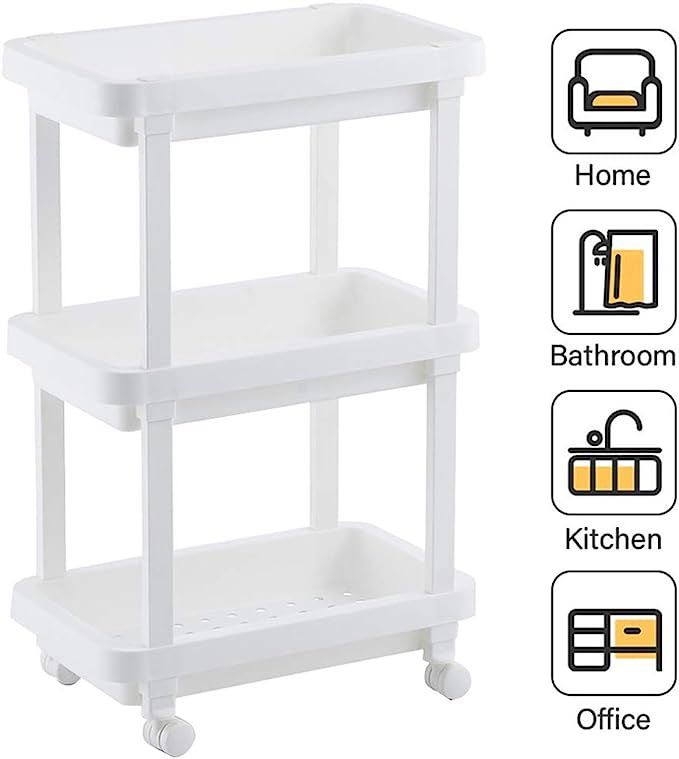 Aogist Rolling Storage Cart Organizer Shelf Rack Storage Tower Utility Cart for Kitchen Laundry R... | Amazon (US)