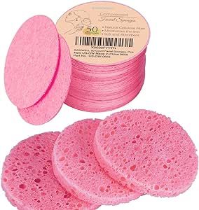 GAINWELL 50-Count Compressed Facial Sponges for Daily Facial Cleansing and Exfoliating, 100％ Na... | Amazon (US)