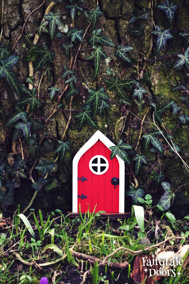Fairy Door 'mara' in Red Red Fairy Door Fairy Door for Tree Outdoor Decor Fairy Garden Fairytale ... | Etsy (US)