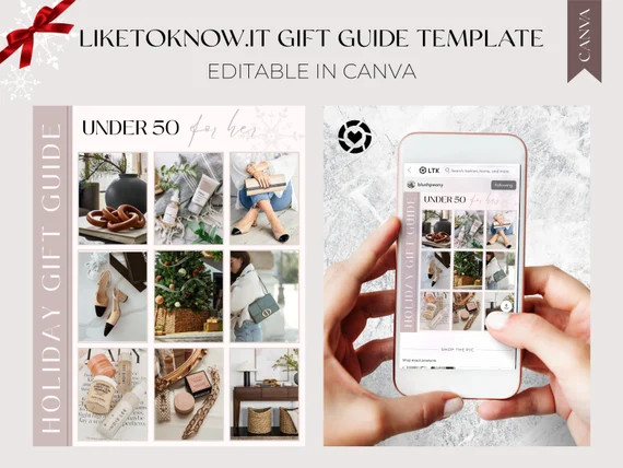LikeToKnowIt Holiday GIFT GUIDE Canva Template, Customizable Editable Collage For Bloggers Influe... | Etsy (US)
