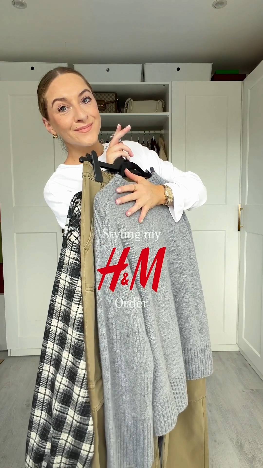 ad @hm autumn outfit idea 🍂 comment SHOP & I’ll dm you the links 🫶🏼 My FAVOURITE jumper now comes in grey- I’ve worn my other ones so much so I couldn’t resist this one- such a staple piece! 
Size details 👇🏼
Jumper: small
Cargos: 8
Checked jacket: small 
Boots are true to size

#LTKautumn #LTKstyletip #LTKFashionMonth