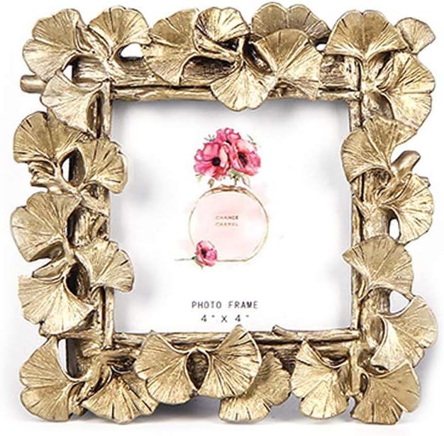 Photo Frame, 4 Inch Vintage Resin Gold Photo Frame | Amazon (US)