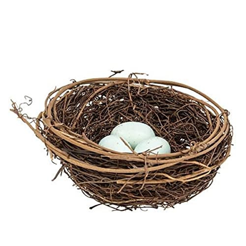 The Bridge Collection Artificial Bird Nest with Eggs - Cute Bird's Egg Nest Tabletop Decoration for Easter, Spring, Summer, Everyday Home Decor (Blue Eggs) | Amazon (US)