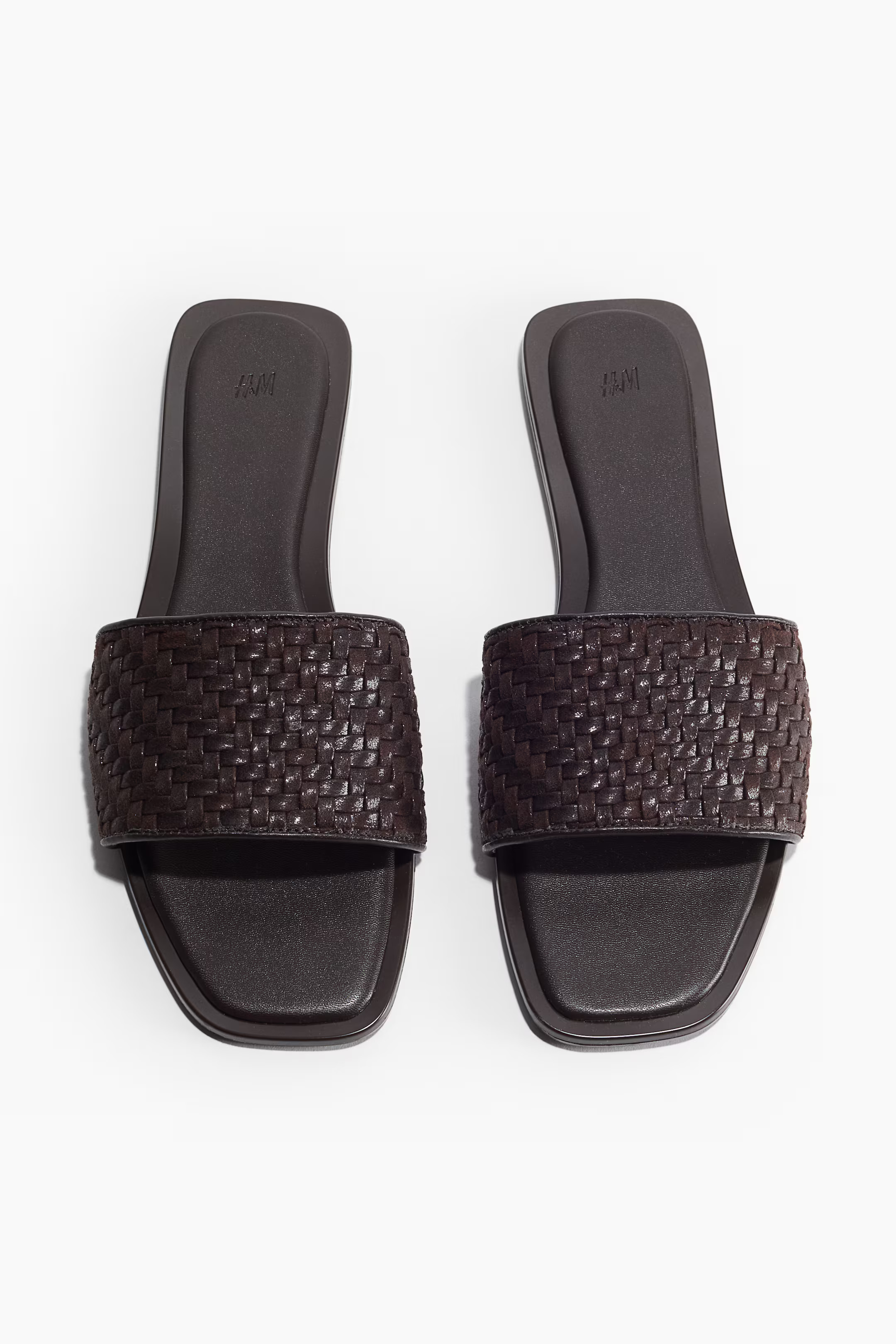 Braided sandals - Low heel - Dark brown - Ladies | H&M GB | H&M (UK, MY, IN, SG, PH, TW, HK)