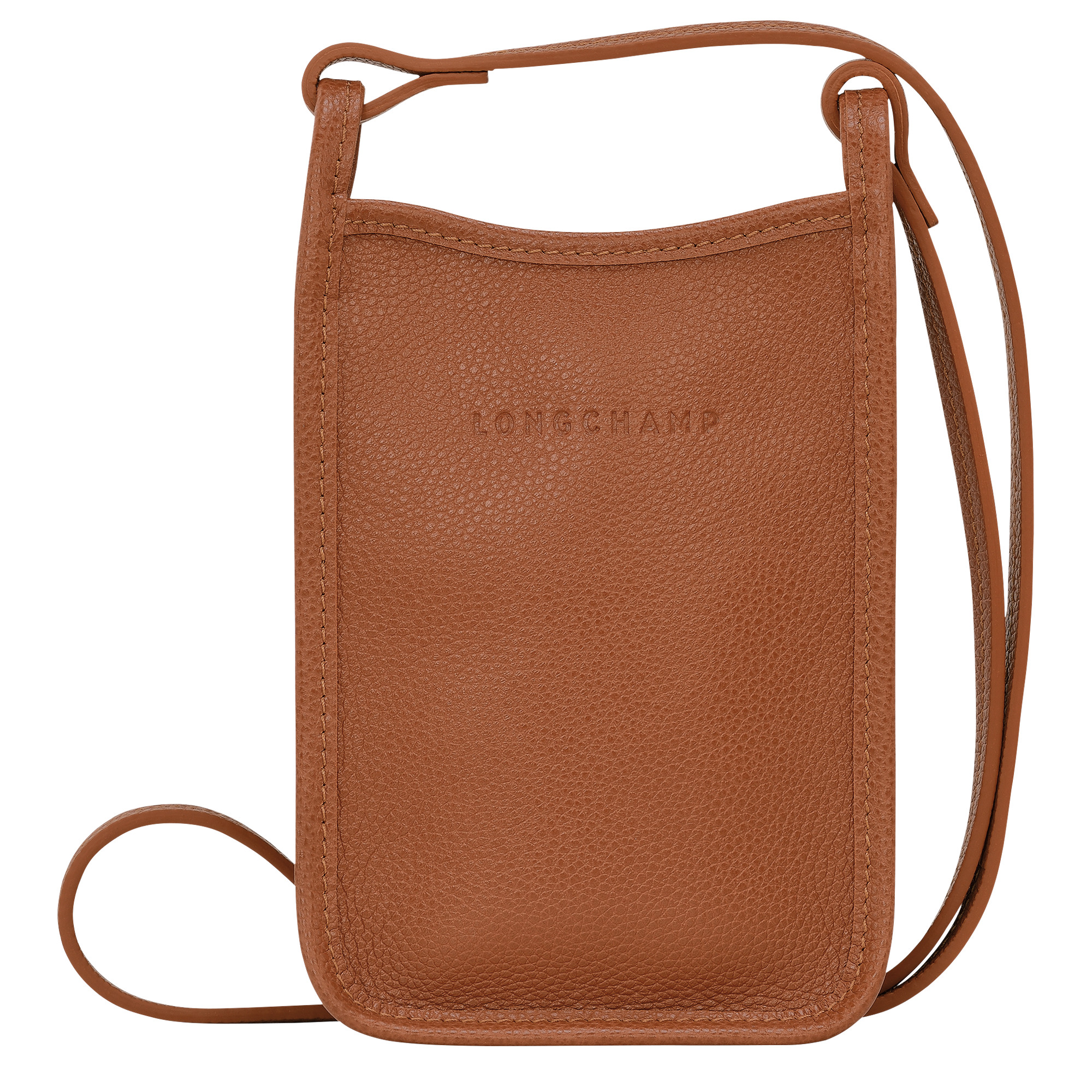 Le Foulonné Phone case Caramel - Leather | Longchamp US | Longchamp