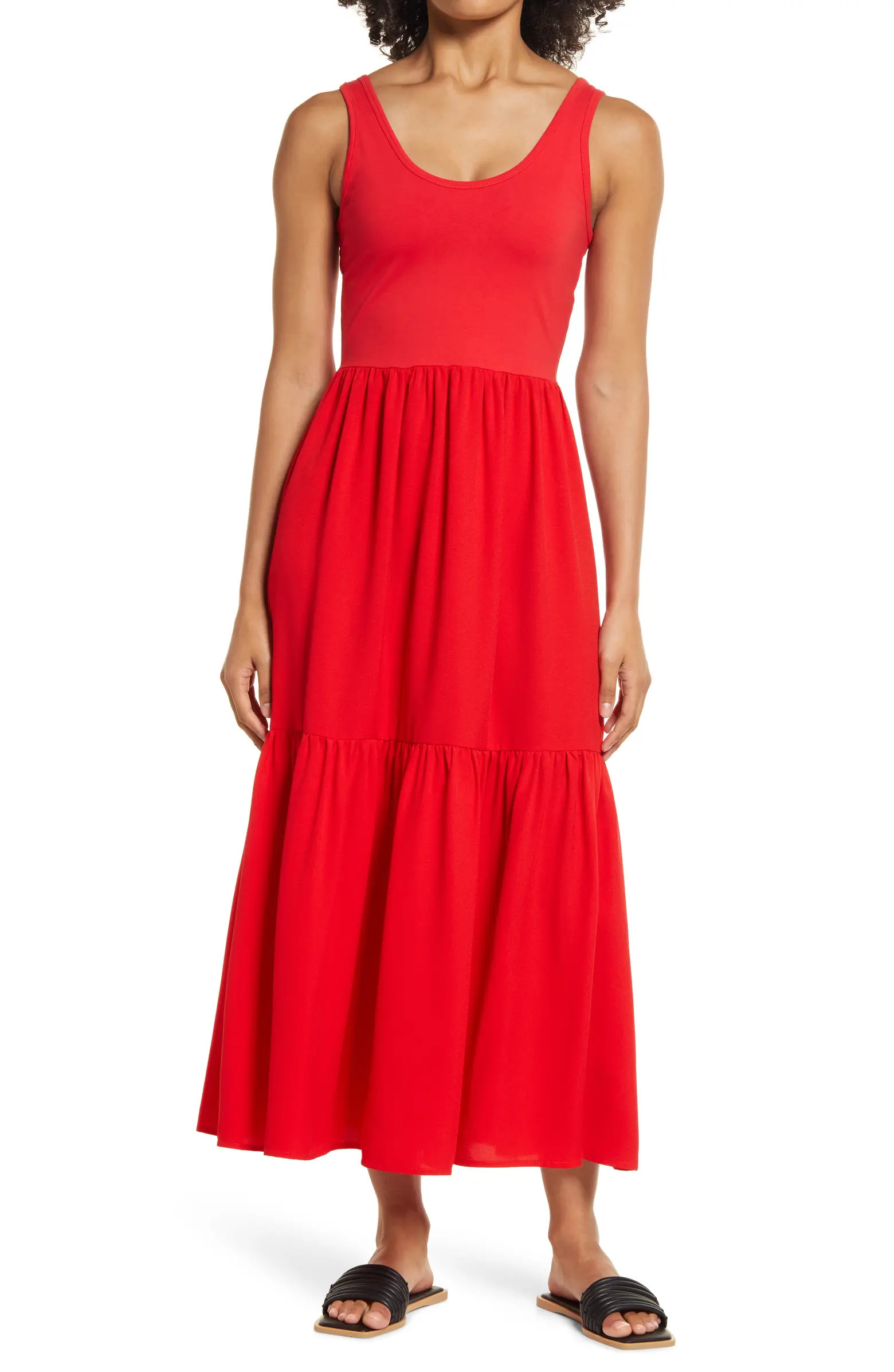 NORDSTROM Mixed Media Tank Maxi Dress | Nordstrom | Nordstrom