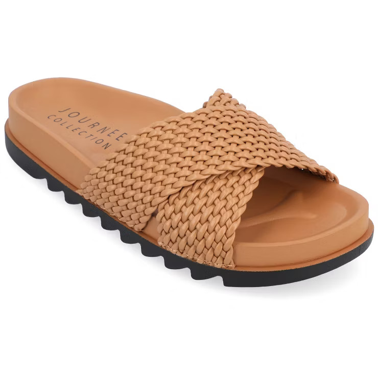 Journee Collection Womens Gretie Flatform Treaded Slide Sandal | Target