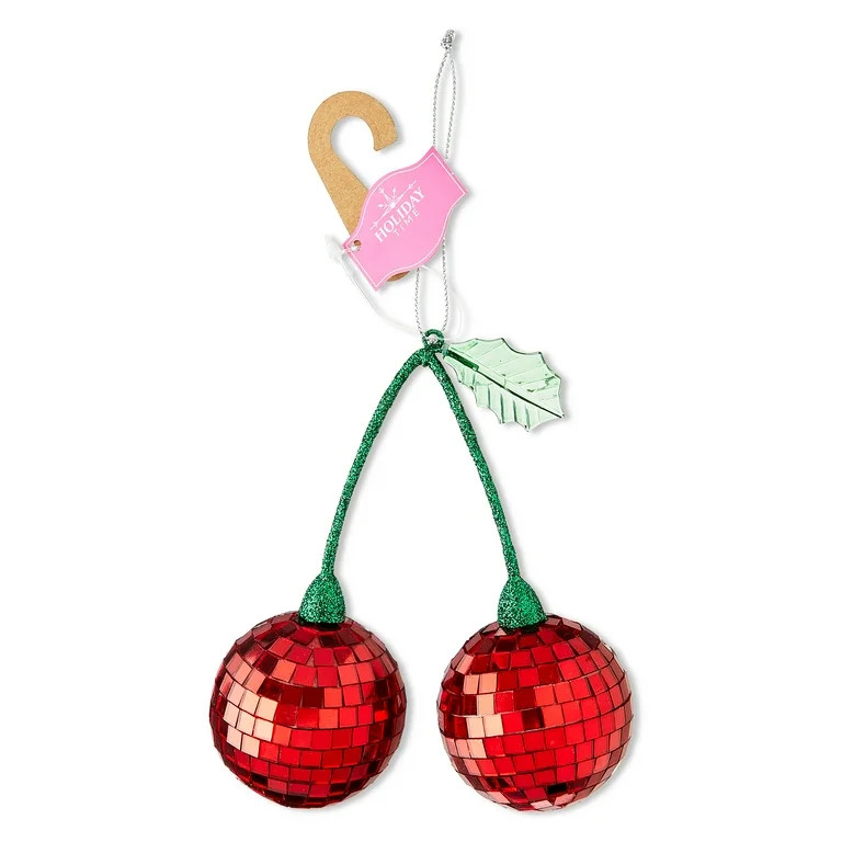 Red Disco Ball Cherries Christmas Ornament, 5", by Holiday Time | Walmart (US)