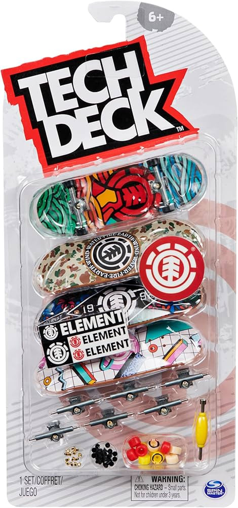 Tech Deck, Ultra DLX Fingerboard 4-Pack, Element Skateboards, Collectible and Customizable Mini S... | Amazon (US)