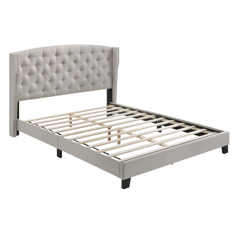 Fort Calhoun Tufted Upholstered Low Profile Platform Bed | Wayfair North America