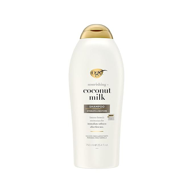 OGX Nourishing + Coconut Milk Shampoo, Hydrating & Restoring Shampoo Moisturizes for Soft Hair Af... | Amazon (US)