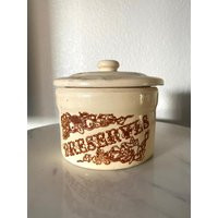 Vintage Preserves Stoneware Crock With Lid, Antique Jar | Etsy (US)