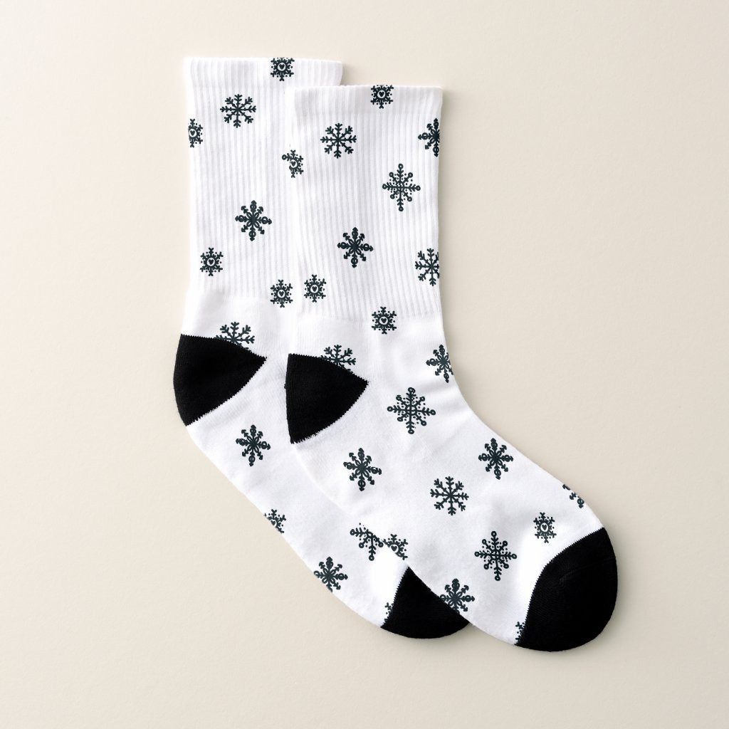 Modern Black & White Christmas Snowflakes | Zazzle