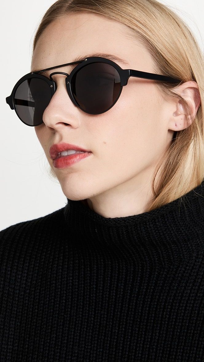 Milan II Matte Black Sunglasses | Shopbop