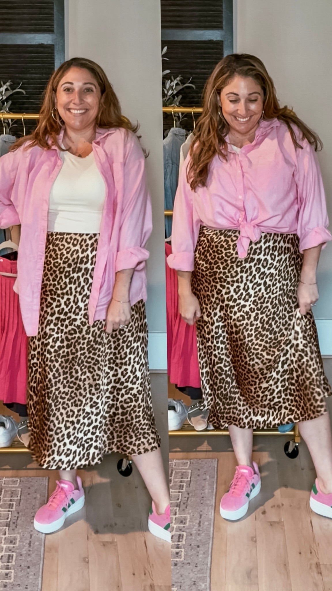 Day 6/10 of my series “teacher wardrobe must haves”! Shared this skirt, this button down, and the sneakers last week and today, I combined them all! Whatcha think? Would you wear the button down open or tired? I actually think I’d wear it open with the sneakers to make the whole look casual from head to toe 
Button down L / Skirt XL / Tank L / Sneakers tts 

#LTKWorkwear #LTKMidsize #LTKShoeCrush