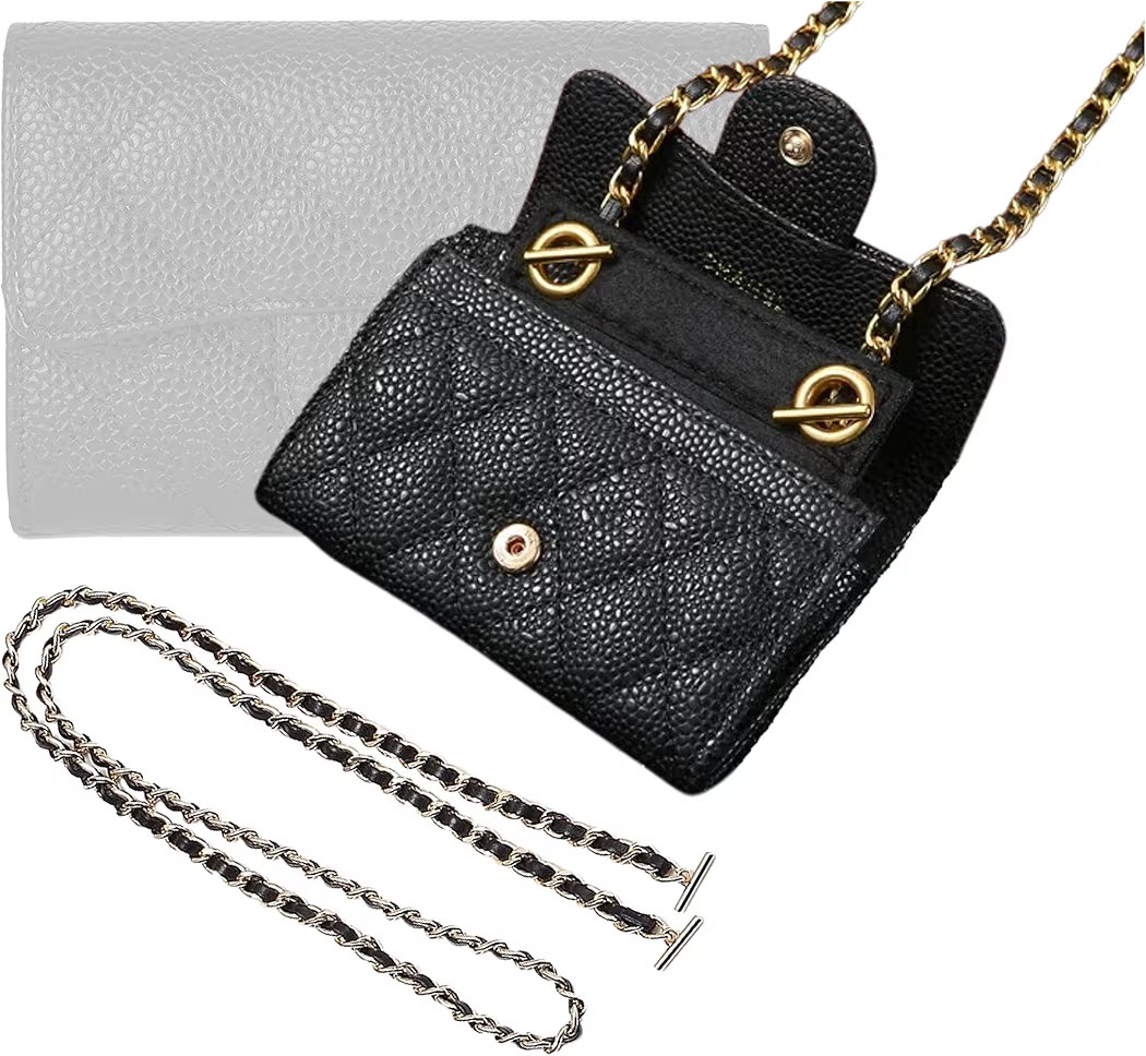 Card Holder Conversion Kit for Small Flap Wallet Insert & Chain Strap, Classic Small Wallet on Ch... | Amazon (US)
