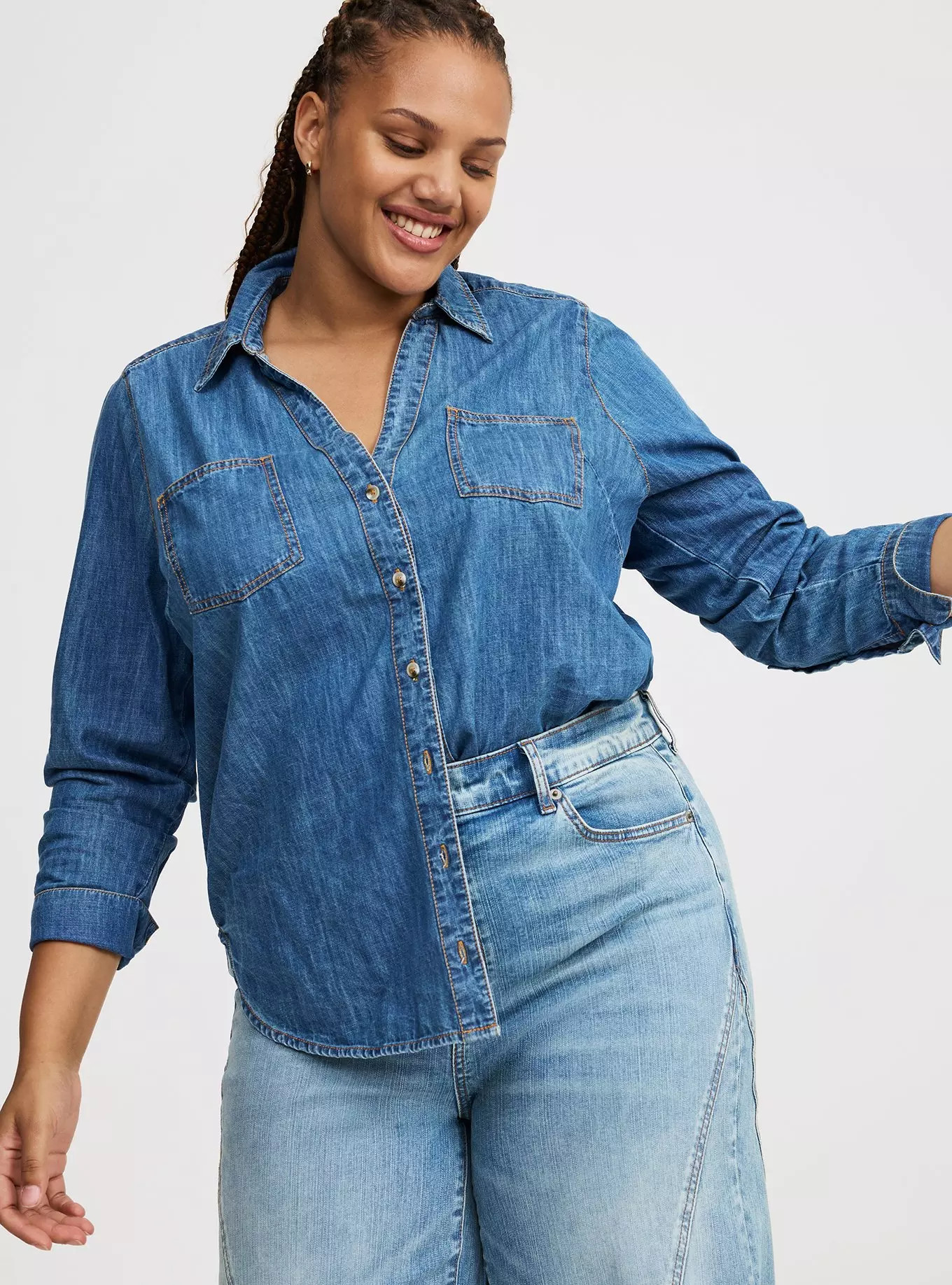Denim Button-Up Shirt | Torrid (US & Canada)