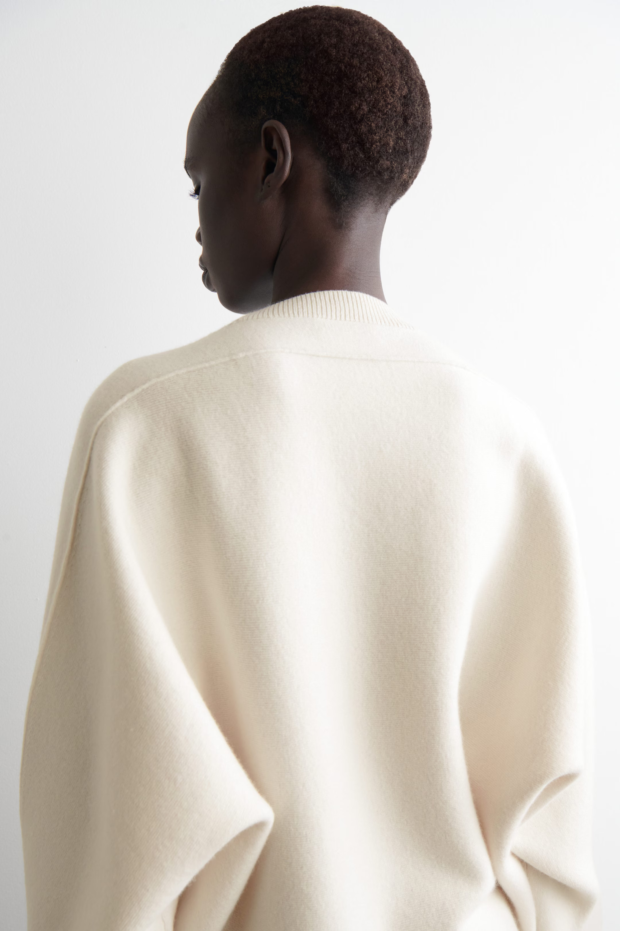 ROUNDED DOUBLE-FACED WOOL JUMPER - WHITE | COS GB | COS UK