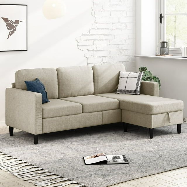 MUZZ Sectional Sofa with Movable Ottoman, Free Combination Sectional Couch, Small L Shaped Sectio... | Walmart (US)