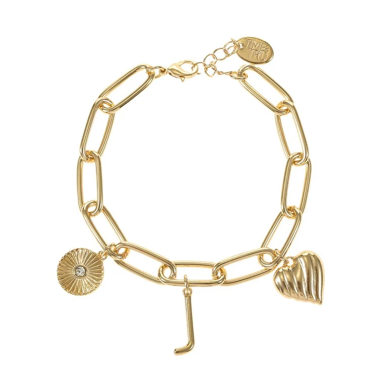 Time and Tru Goldtone Initial Charm Bracelet, Initial J | Walmart (US)