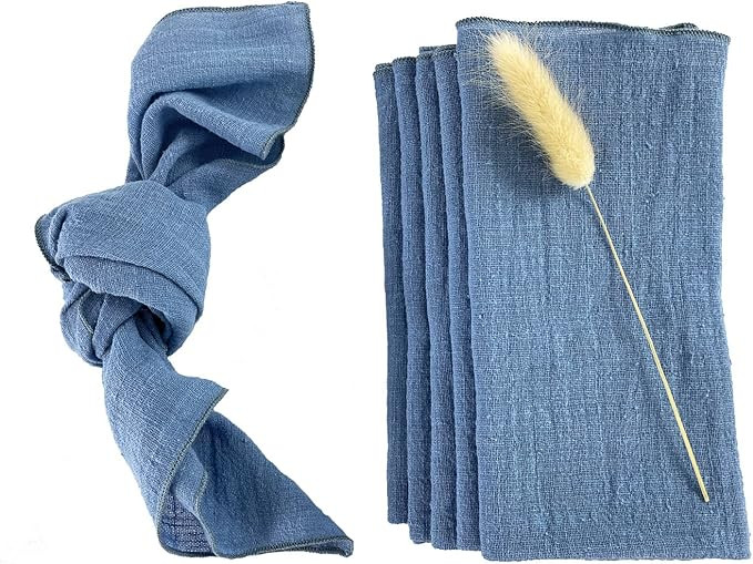 EHLDekol Gauze Cloth Napkins 6 Pack 16x16 Inches 100% Natural Soft Cotton Weddings Decorative Par... | Amazon (US)