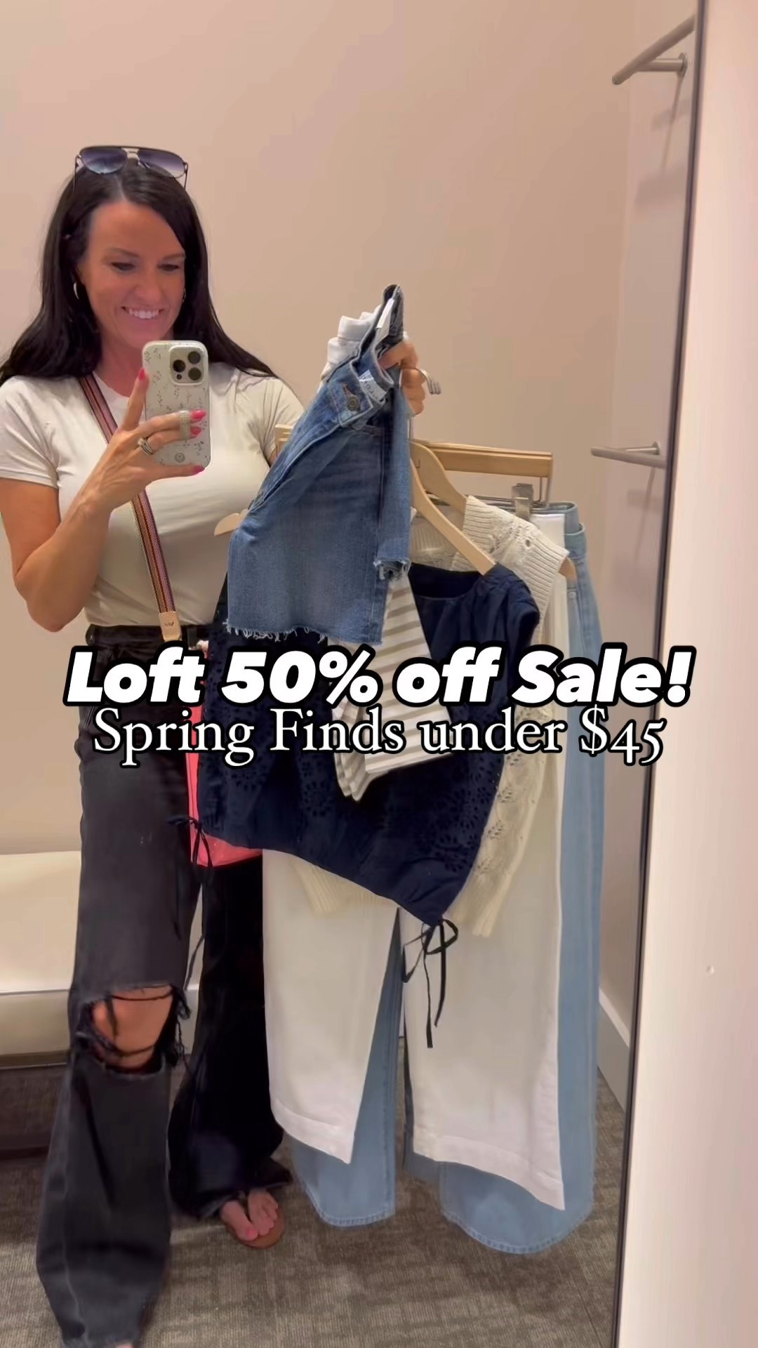 Loft 50% off sale — basics for spring that I’m loving under $45! 🤍


Size and fit details: (I’m 5’5” and wear a size 4/27 and small for reference.)
•Pointelle V-Neck Sweater Vest: cute on its own or layered under. I’m in my normal size S.
•Palazzo Jeans in Light Wash: I got these in ivory last spring and wore them a TON! Such a flattering style so had to get them in denim this year! Fit is TTS, I’m in a 4/27.
•Navy Eyelet Side Tie Pleated Bubble Top: fit is TTS, I’m in a S. Unique and fun for summer— perfect with white or denim, shorts or jeans or a skirt! 
•Palmer Wide Leg Crop Pants in Twill: get your normal size. (I’m in a size down bc they didn’t have my size.) Great work staple and the patch pockets are so nice for a white pant instead of pockets showing through the fabric.
•Striped Harbor Tank Top: LOVE these sleeveless tops and have black and white and a few colors for work! Nice thick tops! I sized down to an XS.
•High Rise Cut Off Denim Shorts: they’re back! I got these in white last summer and love the length and fit! I sized down to a 2 in these. Stretchy hugging fit that doesn’t lose shape!
•Perfect Tank in white: comes in a BUNCH of colors! I love the thicker ribbed material and they are long. I am in my normal size S.
•Flip Cuff High Rise Wide Leg Jeans: I got Loft wide leg jeans a few years back and love that they brought the style back! Now it’s in a “flip cuff” which is a fun style. These fit TTS, I’m in a 4/27.
 


@loft #loftimist #loveloft #springoutfitideas #ltksalealert #ltkfindsunder50 spring jeans, closet basics, spring outfits, summer outfits, white pants, summer vacation, workwear, teachers love Loft! 


#LTKWatchNow #LTKStyleTip #LTKSeasonal