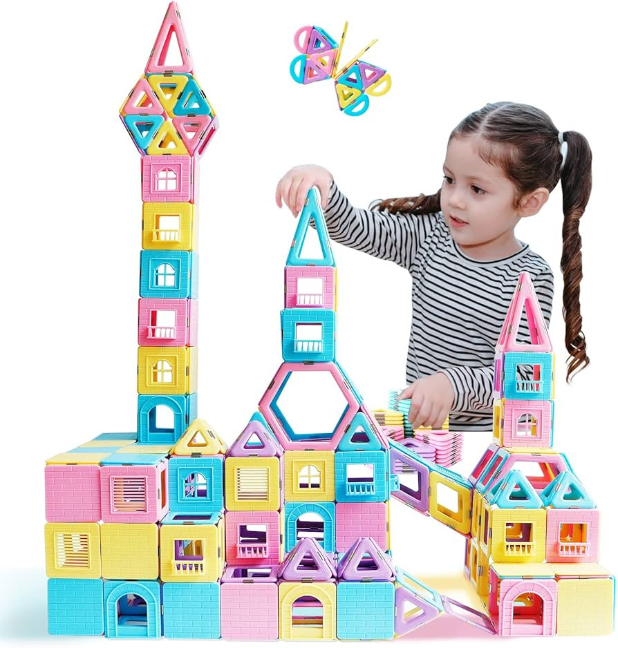 Magnetic Tiles Toys for Kids, 3D Magnets Building Blocks Set Construction Toys for 3+ Year Old Gi... | Amazon (US)