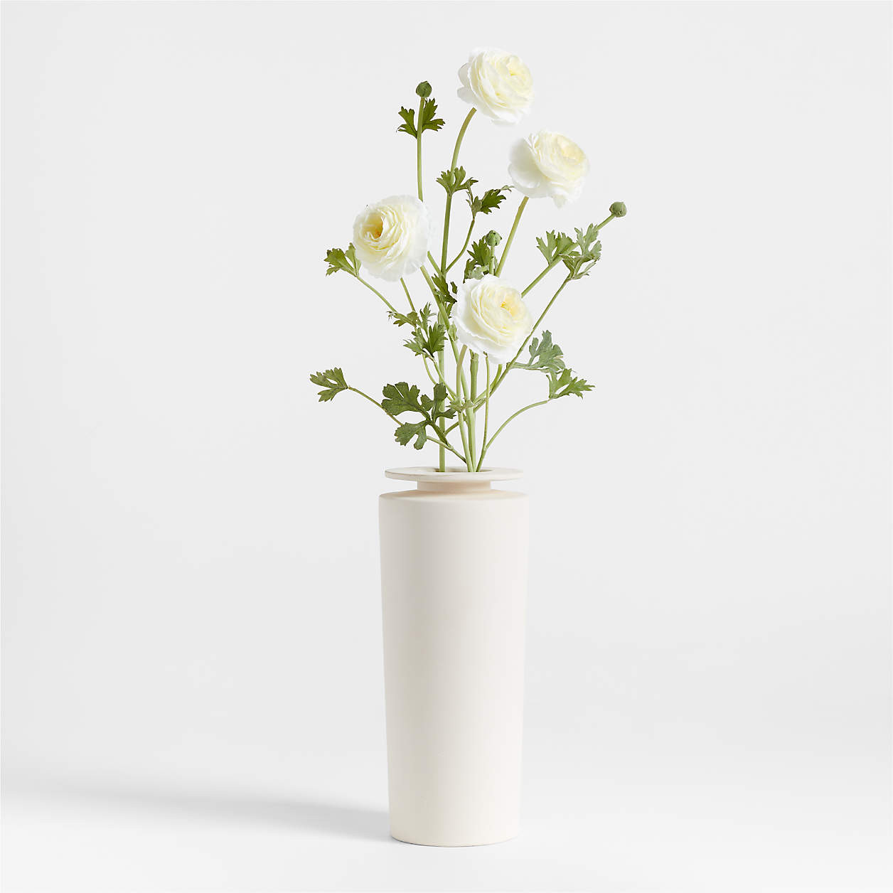 Faux White Ranunculus Stem 35" by Abigail Ahern | Crate & Barrel | Crate & Barrel