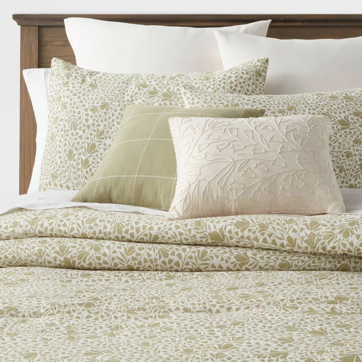 8pc Floral Comforter Set Green - Threshold™ | Target
