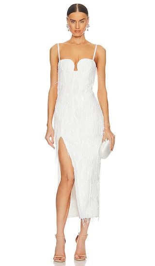 Judith Dress in Ivory Off White Midi Dress White Dress Bride To Be White Dress Bridal Graduation | Revolve Clothing (Global)