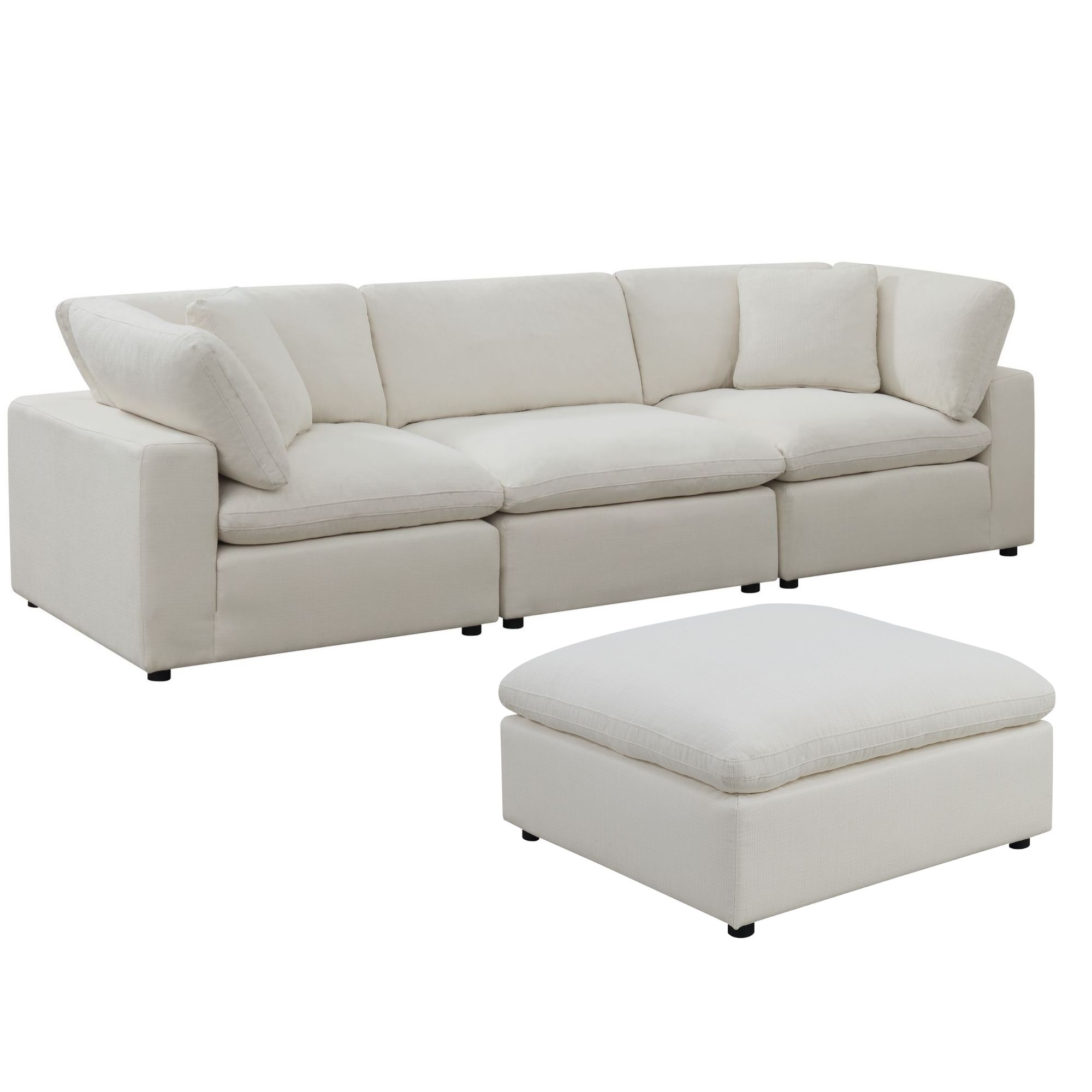 Cloud Down Modular Sectional Sofa 4-Piece Reversible Chaise Feather Couch | Walmart (US)