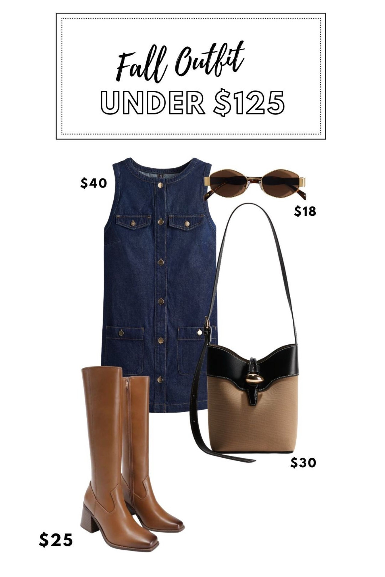 ✨Fall Outfit Under $125✨

✨Denim Dress | Hexagon Sunglasses | Brown Boots | Heeled Boots | Black Bag | Under $100

#LTKSeasonal #LTKFindsUnder100 #LTKStyleTip