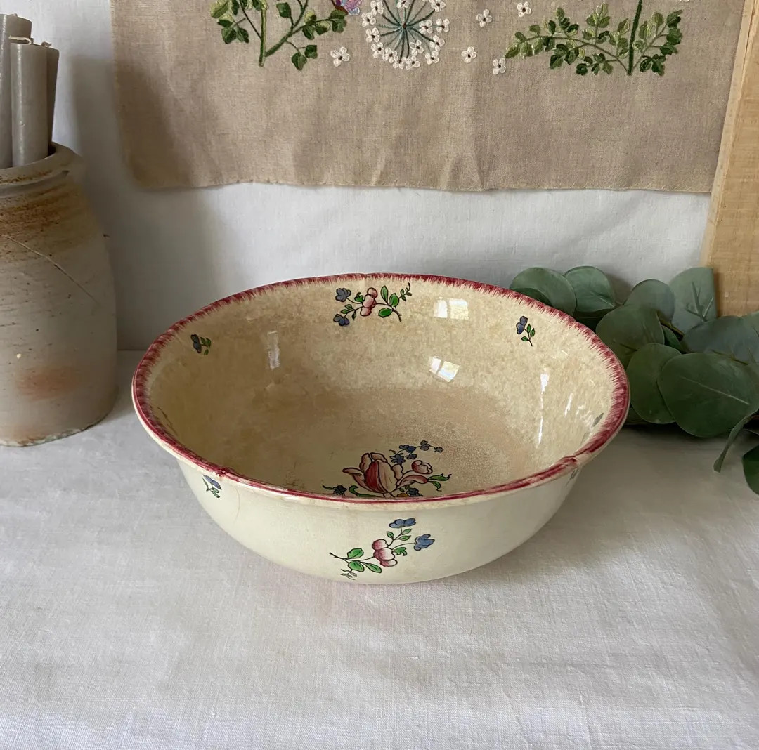 Salad Bowl, Old Vegetable Bowl GIEN Lorraine Model. Old Bowl Xxth. Antique France - Etsy | Etsy (US)