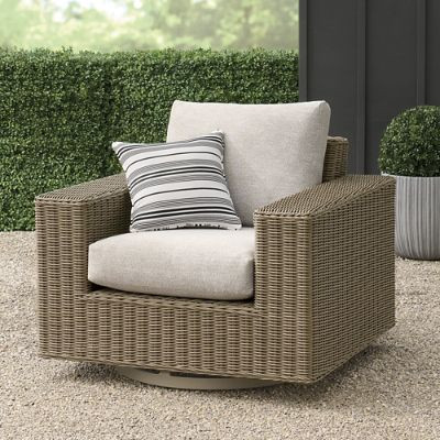 Portland Woven Swivel Outdoor Lounge Chair | Grandin Road