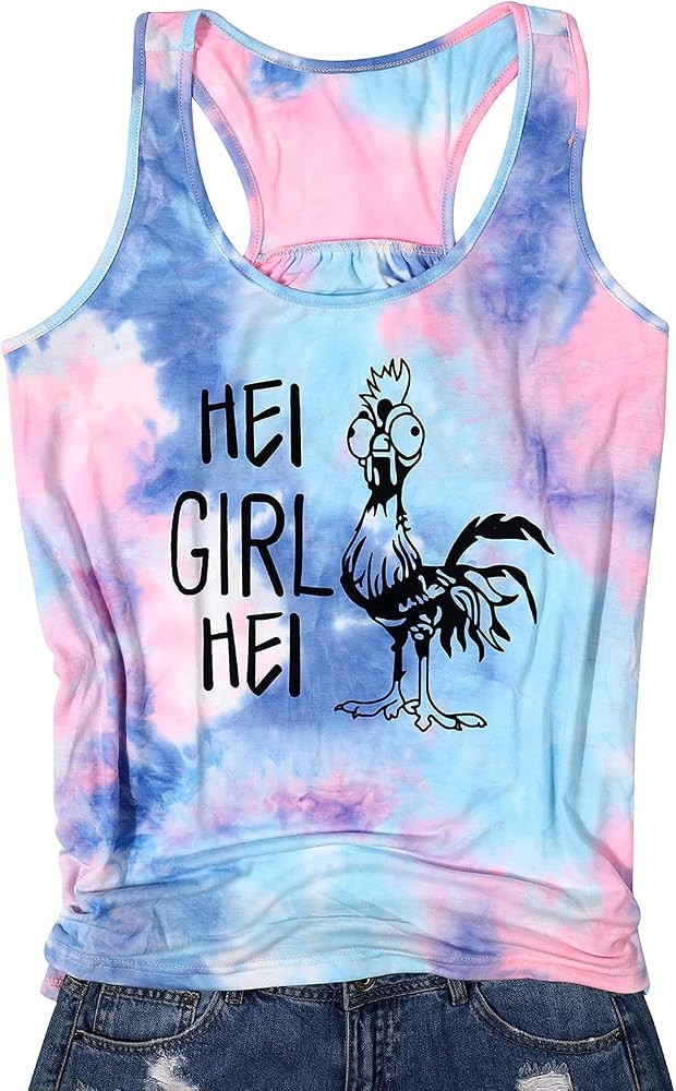 HEI Girl HEI Racerback Tank Top for Women Sleeveless Funny Letters Print Casual T-Shirt Graphic T... | Amazon (US)