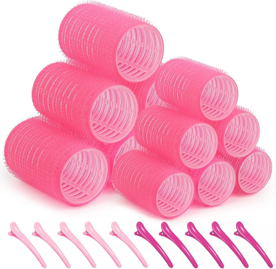 Sungenol Hair Roller Set, 12 pcs, Self Grip, Heatless Hair Curlers, 2 Sizes, DIY Hair Styles, Hai... | Amazon (US)