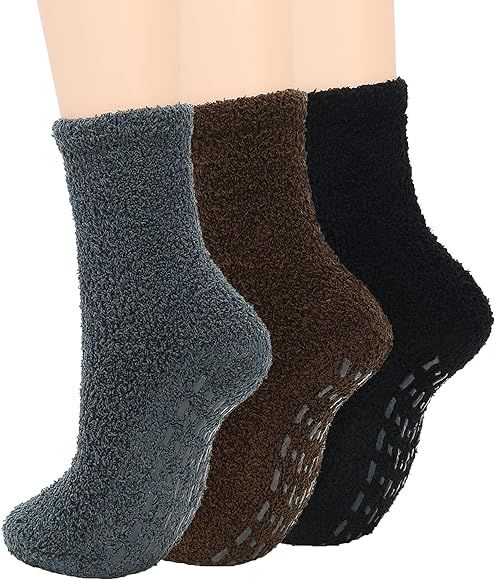 Zando Womens Fuzzy Socks Warm Slipper Socks Winter Fluffy Socks Cozy Fuzzy Socks Athletic Fleece Soc | Amazon (US)