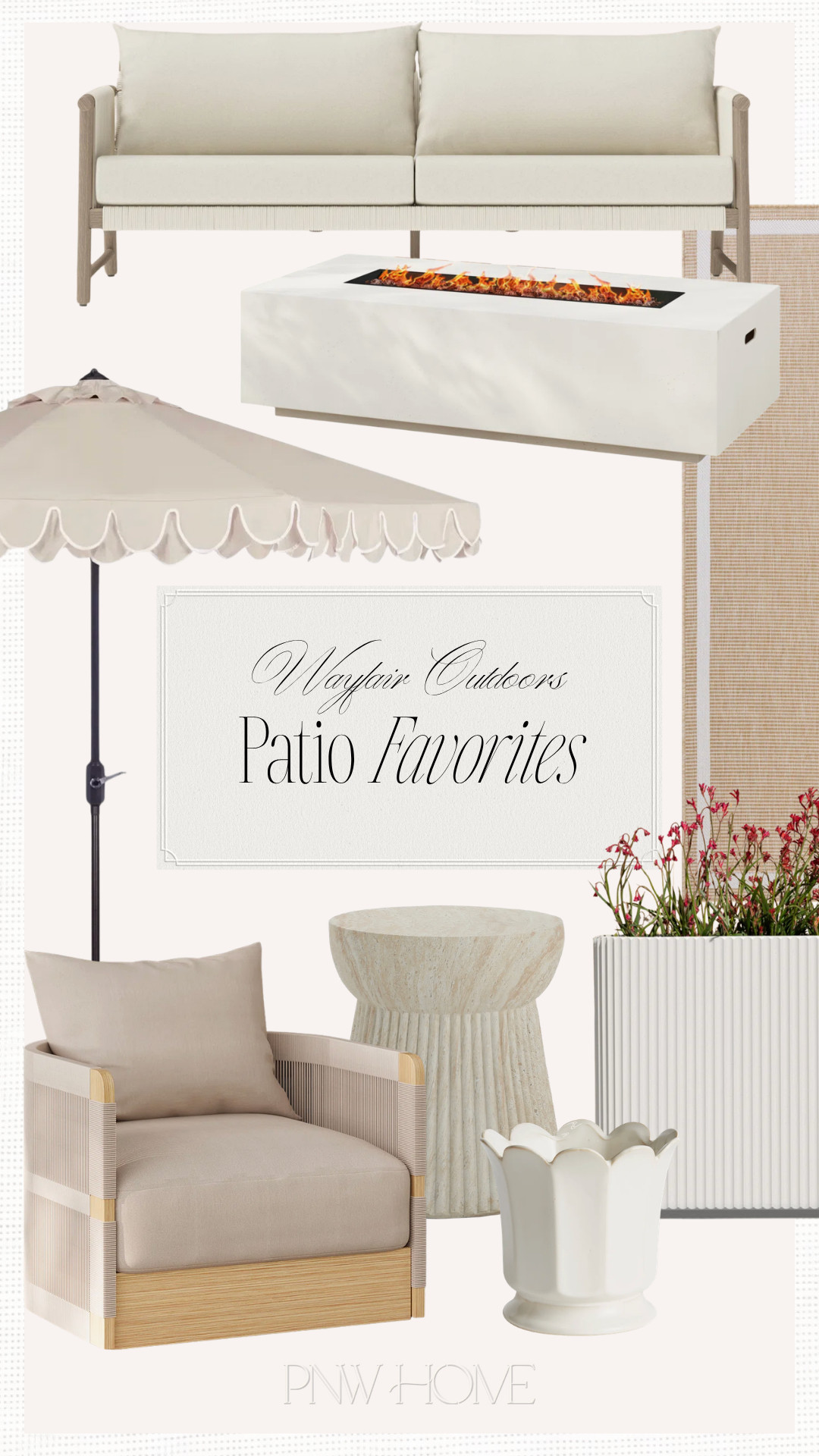 Neutral patio favorites from Wayfair!

Wayfair patio, outdoor decor, outdoor furniture, outdoor sofa, outdoor couch, patio sofa, patio couch, patio furniture, patio umbrella, outdoor umbrella, outdoor fire pit, outdoor area rug, ribbed planter, fluted planter, reeded planter, scalloped planter, small pot, neutral outdoor finds, outdoor chair, patio chair, travertine table, outdoor end table, patio end table, side table, accent table, neutral outdoor rug, patio rug, outdoor area rug 

 #LTKSeasonal #LTKHome #LTKSaleAlert