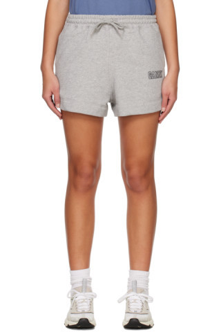GANNI - Gray Drawstring Shorts | SSENSE