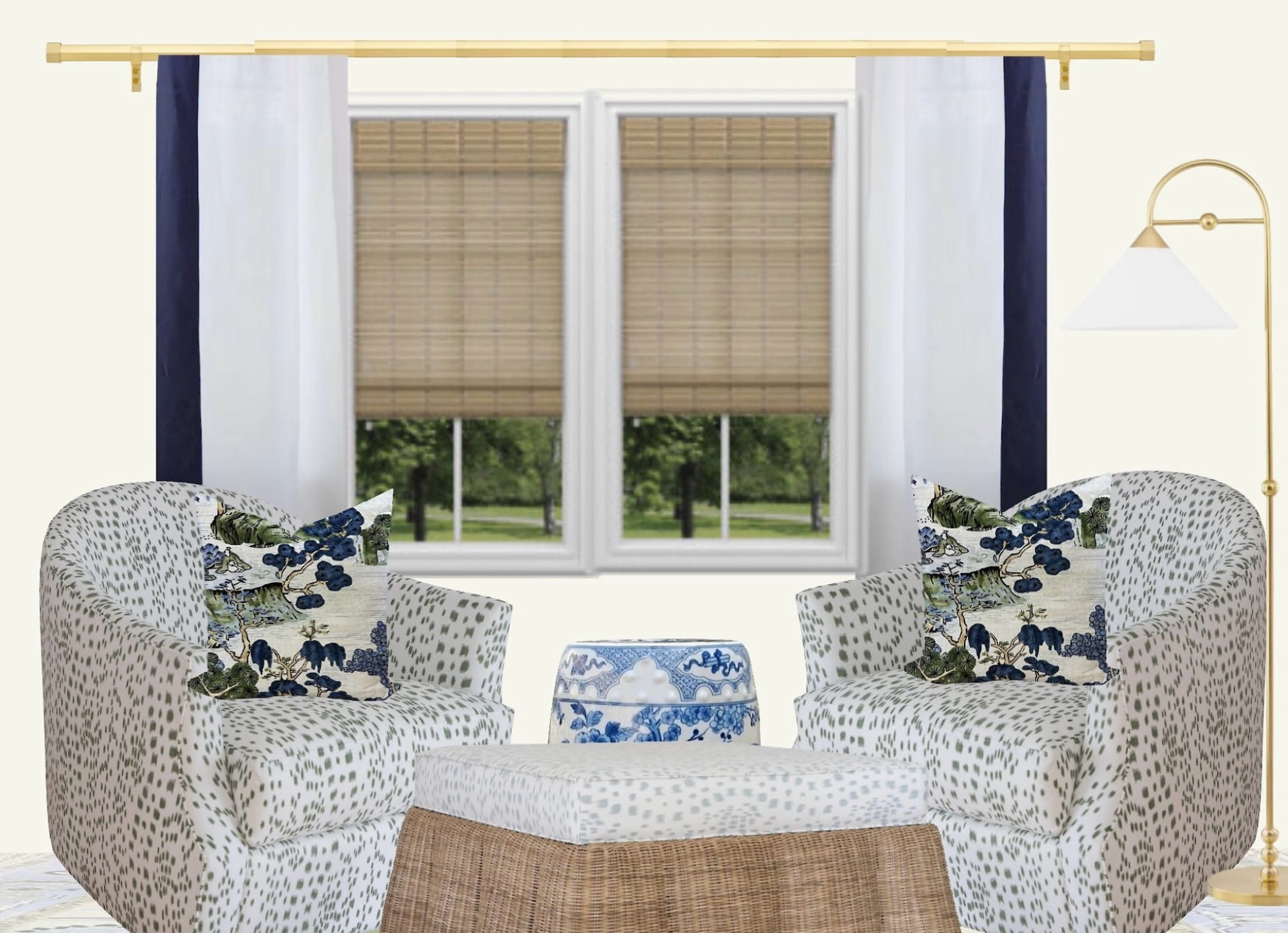 Designer Looks for Less

Living room. Drapes with trim. Woven shades. Swivel chairs. Budget. Blue and white. Garden stool. Rattan. Wicker. Coffee table. Chinoiserie. Throw pillow  

#LTKHome #LTKSaleAlert