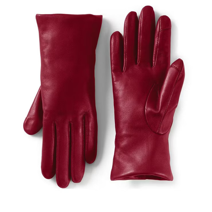 Lands' End Women's EZ Touch Screen Cashmere Lined Leather Gloves | Target