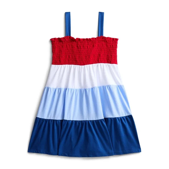 Fourth of July Girls Patriotic Americana Smocked Dress from Way To Celebrate, Sizes 4-18 | Walmart (US)