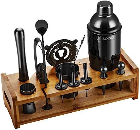Soing Black 24-Piece Cocktail Shaker Set,Perfect Home Bartending Kit for Drink Mixing,Stainless S... | Amazon (US)