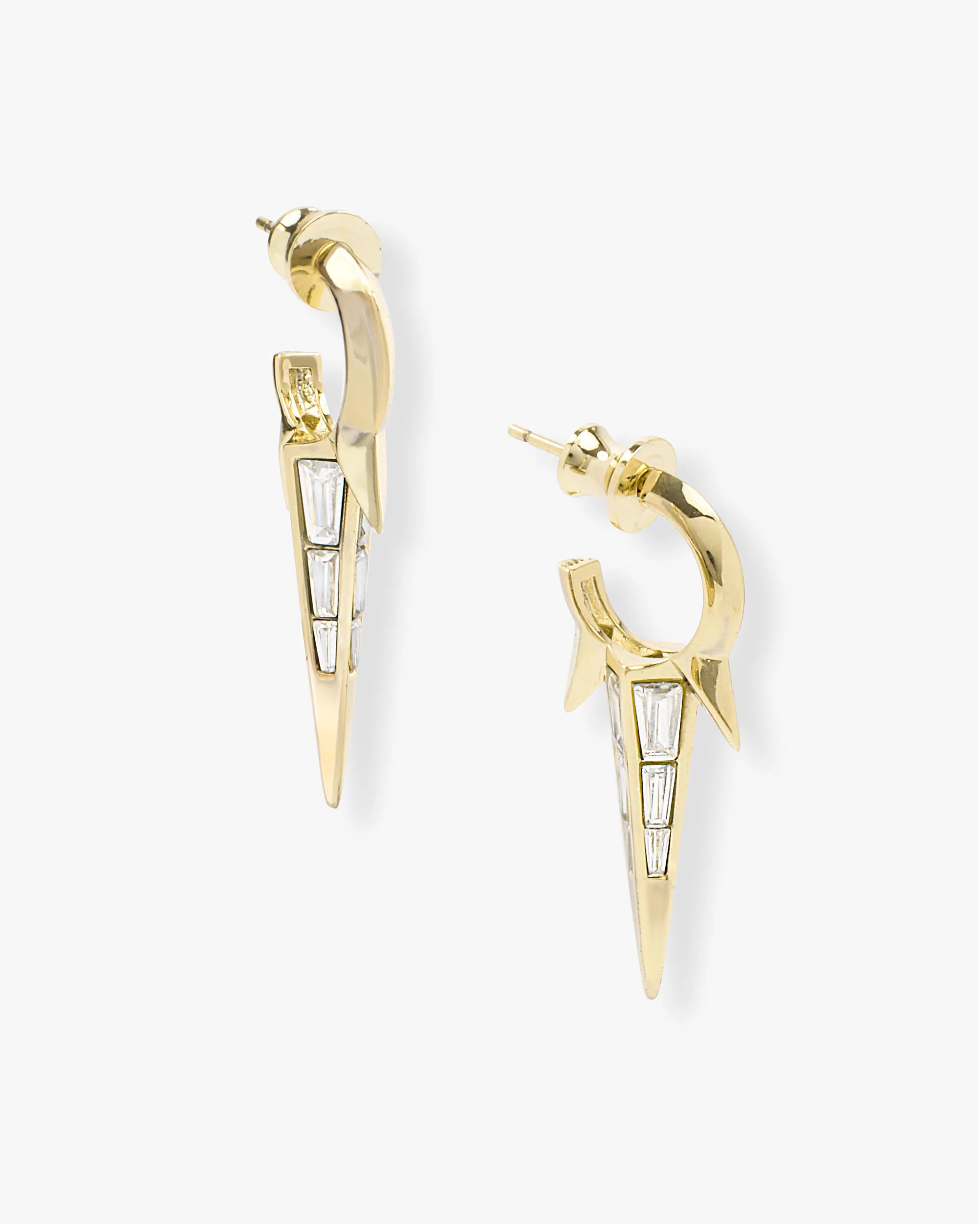 Gabriella Baguette Triple Spike Earrings | Melinda Maria