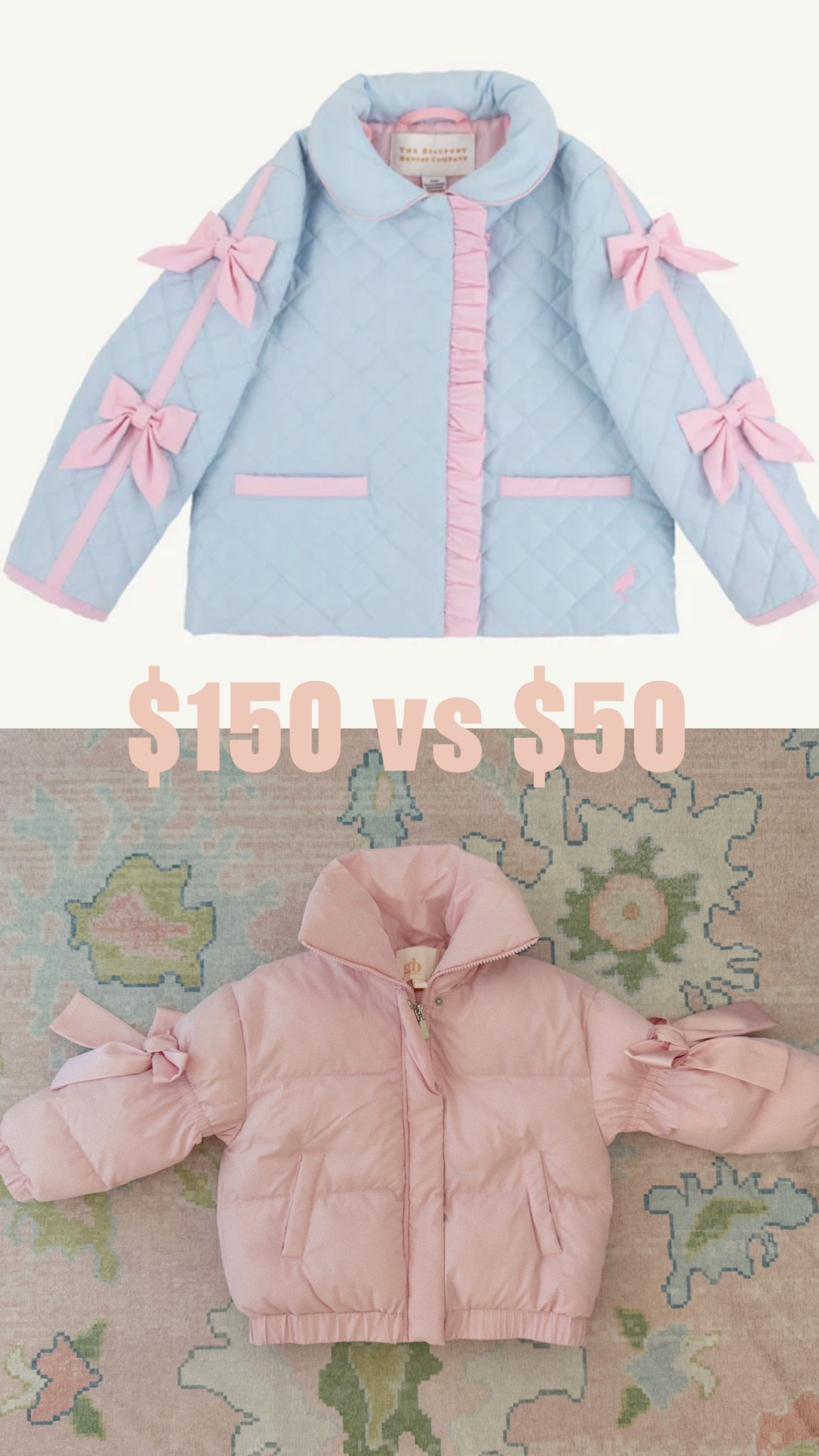 Both cute. Both girly. Both have bows. BUT one is on sale and 1/3 the price 

#LTKSaleAlert #LTKootd #LTKKids