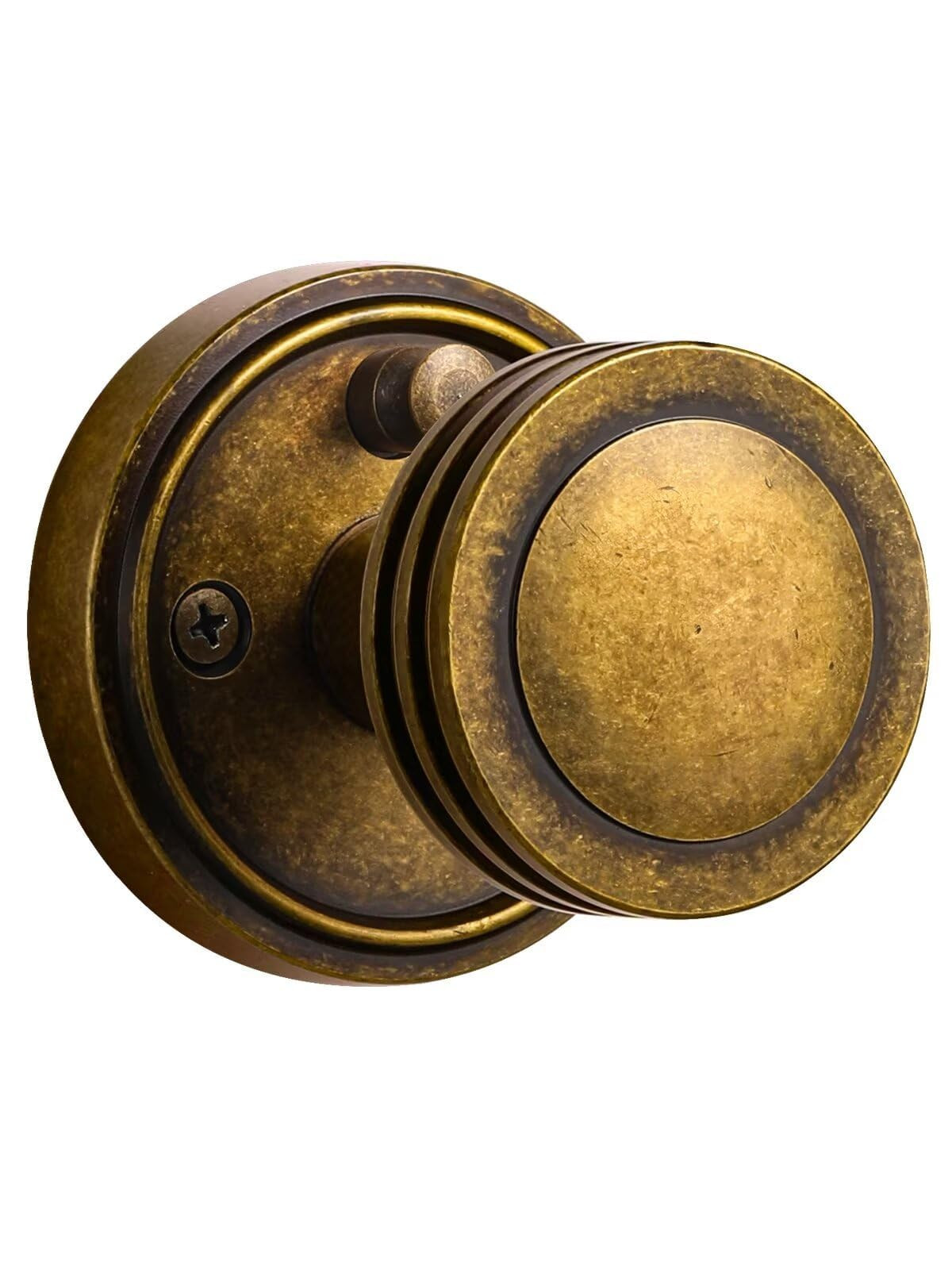 1 Pack Antique Brass Door Knob Interior Privacy Door Knobs with Lock for Bedroom and Bathroom Zin... | Amazon (US)
